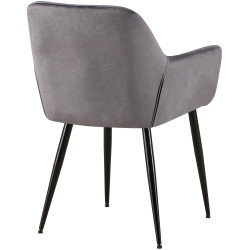 Chaise visiteur en velours Emia | gris
