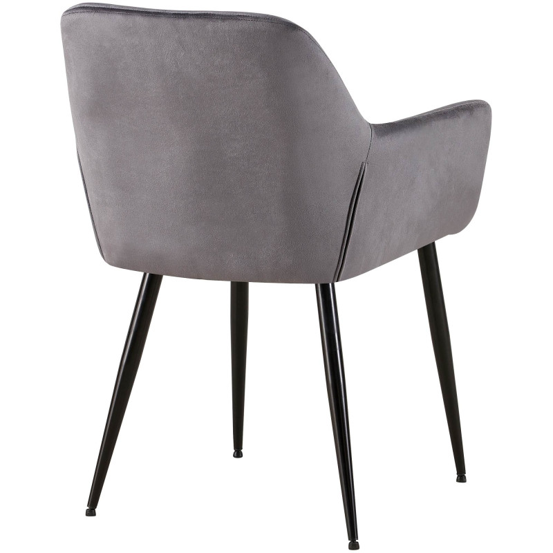 Chaise visiteur en velours Emia | gris