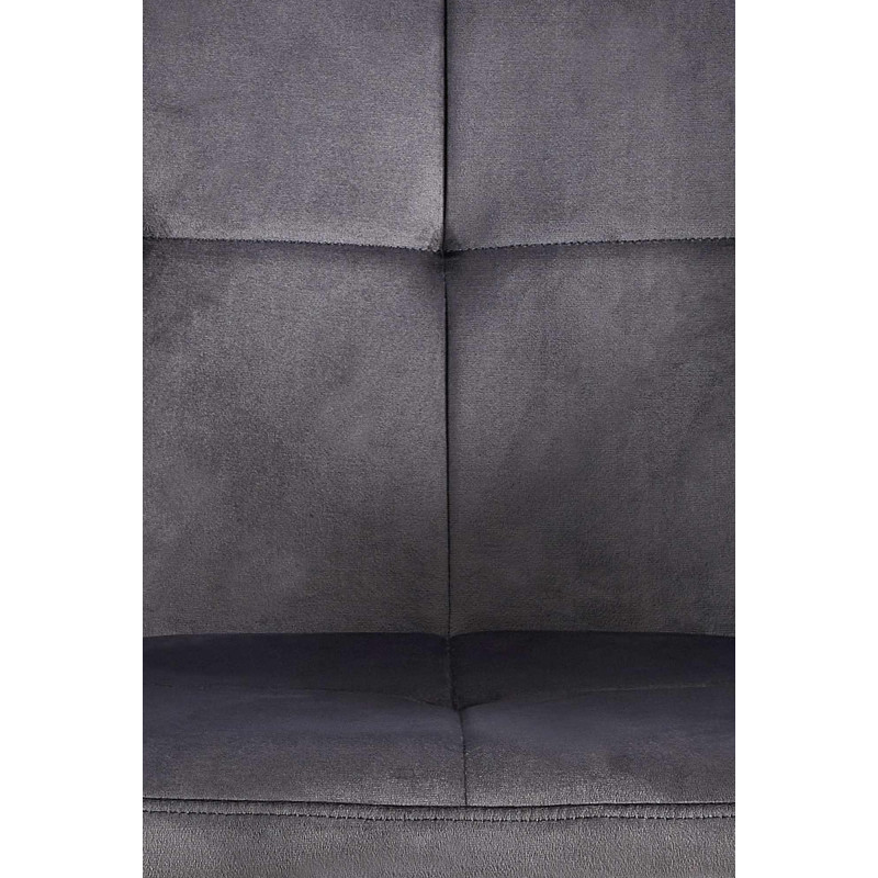 Chaise visiteur en velours Emia | gris