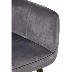 Chaise visiteur en velours Emia | gris
