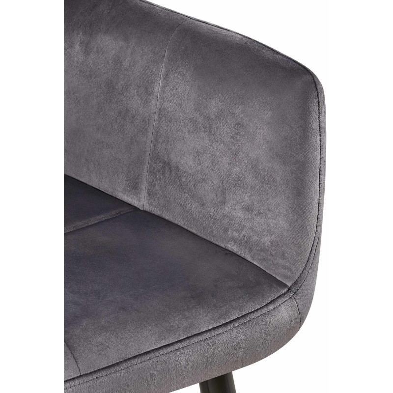 Chaise visiteur en velours Emia | gris