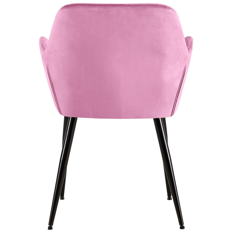 Chaise visiteur en velours Emia | rose