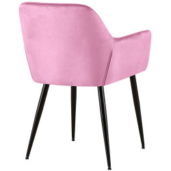 Chaise visiteur en velours Emia | rose