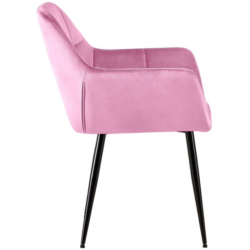 Chaise visiteur en velours Emia | rose