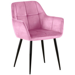 Chaise visiteur en velours Emia | rose