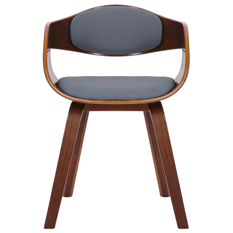 Chaise visiteur Kingston en cuir artificiel | noyer/gris