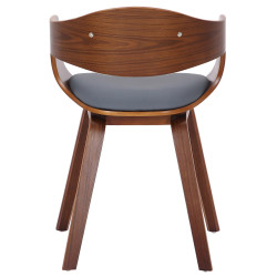 Chaise visiteur Kingston en cuir artificiel | noyer/gris