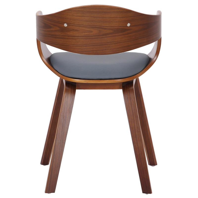 Chaise visiteur Kingston en cuir artificiel | noyer/gris