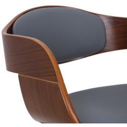 Chaise visiteur Kingston en cuir artificiel | noyer/gris