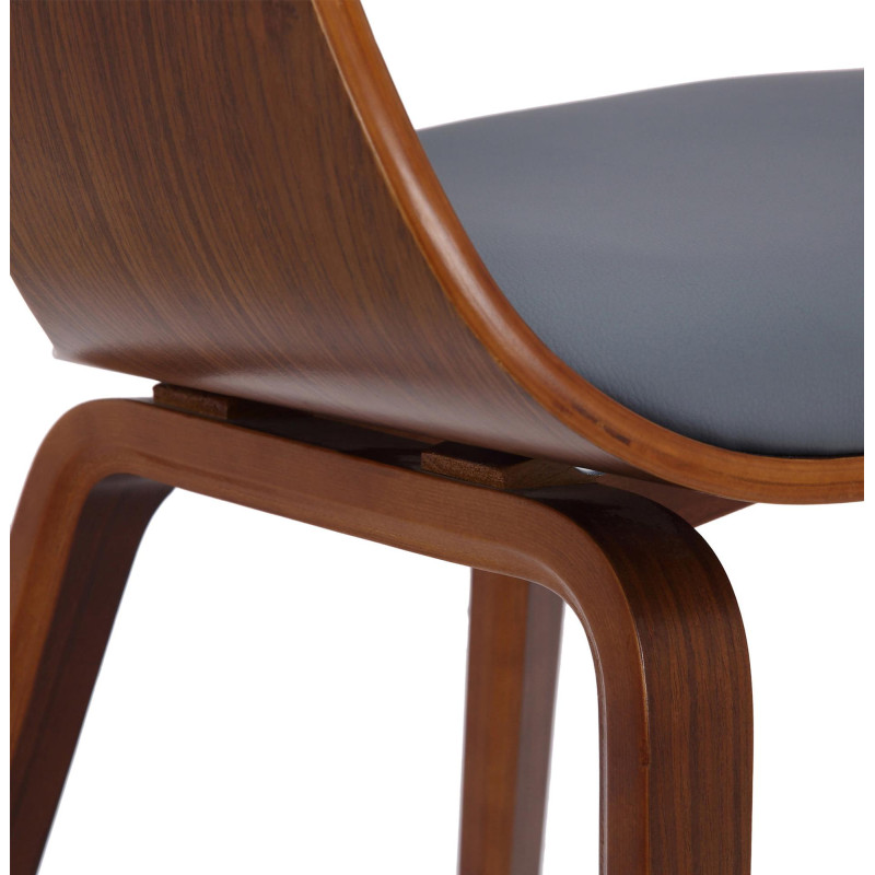 Chaise visiteur Kingston en cuir artificiel | noyer/gris