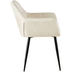 Chaise visiteur en velours Emia | crème