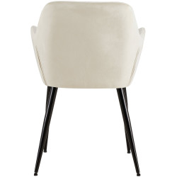 Chaise visiteur en velours Emia | crème