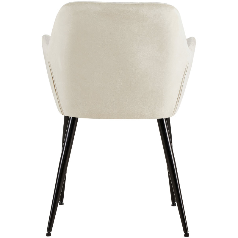 Chaise visiteur en velours Emia | crème