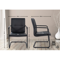 Chaise visiteur de Seattle | noir/noir