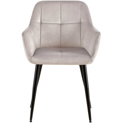 Chaise visiteur en velours Emia | gris clair