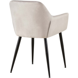 Chaise visiteur en velours Emia | gris clair