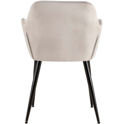 Chaise visiteur en velours Emia | gris clair