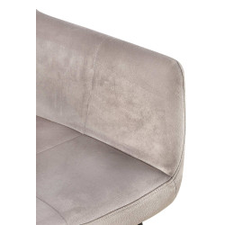 Chaise visiteur en velours Emia | gris clair