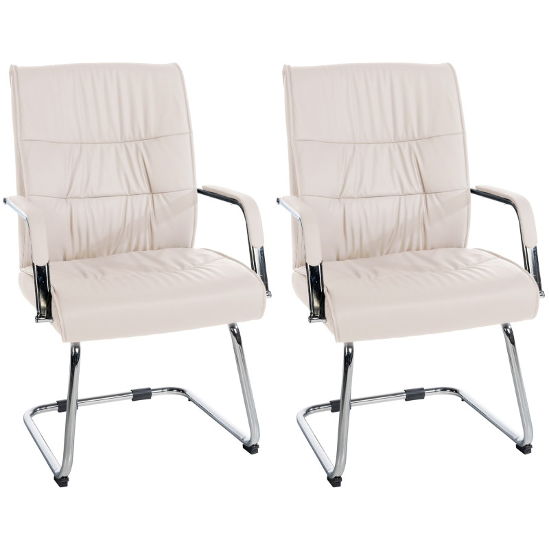 Lot de 2 chaises visiteurs Sievert | crème