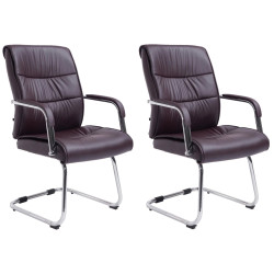 Lot de 2 chaises visiteurs Sievert | brun