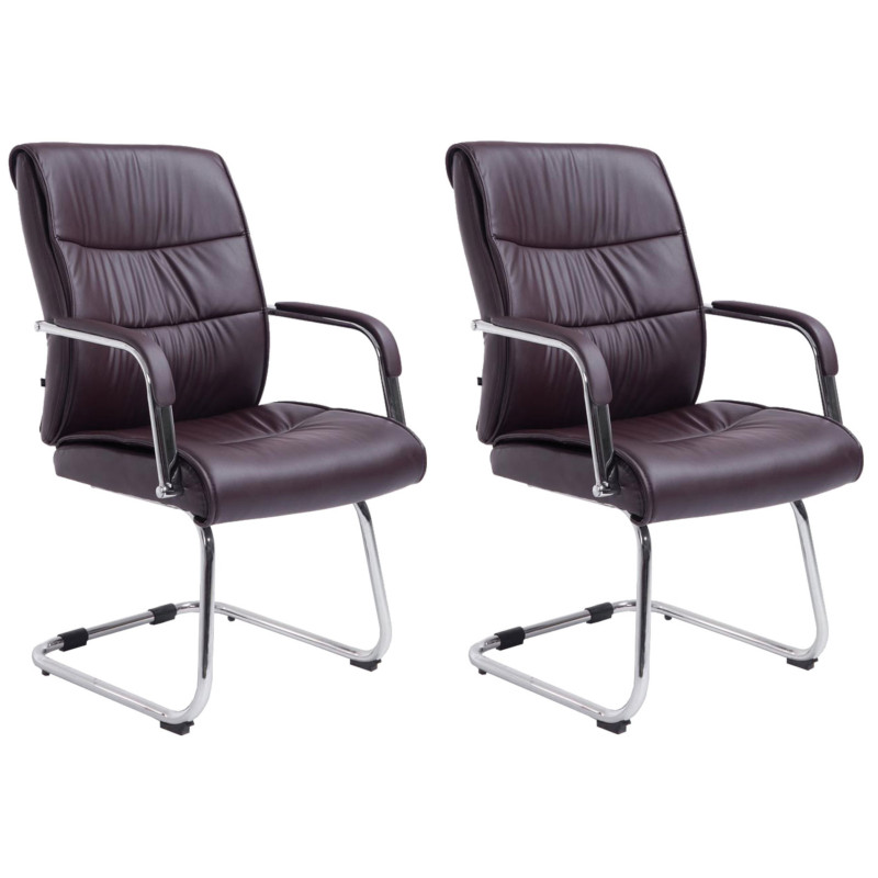 Lot de 2 chaises visiteurs Sievert | brun