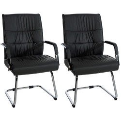 Lot de 2 chaises visiteurs Sievert | noir