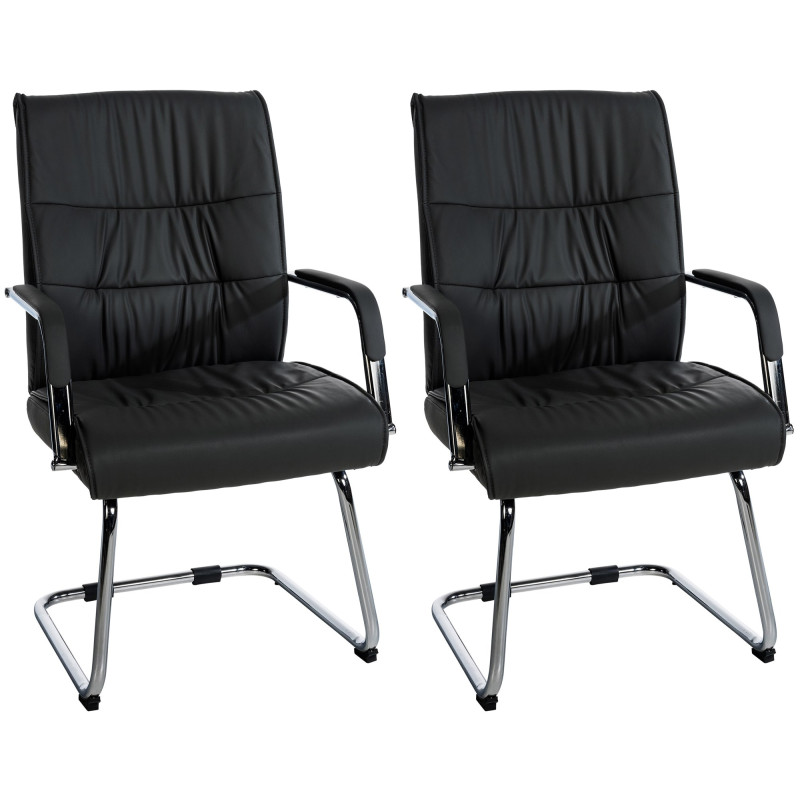Lot de 2 chaises visiteurs Sievert | noir