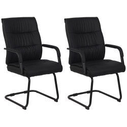 Lot de 2 chaises visiteurs Sievert | noir/noir