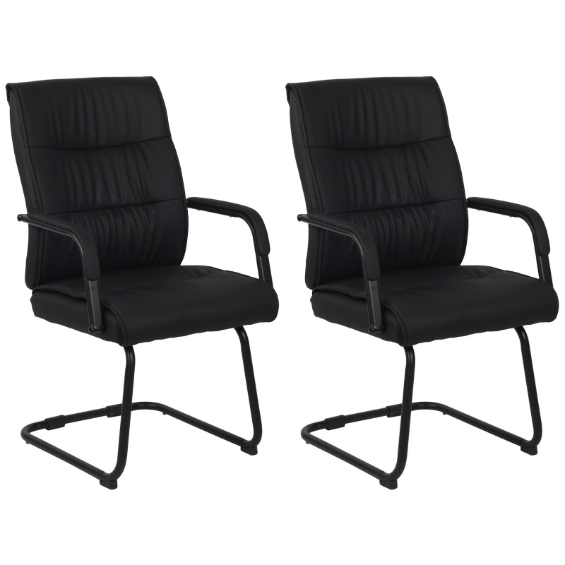 Lot de 2 chaises visiteurs Sievert | noir/noir
