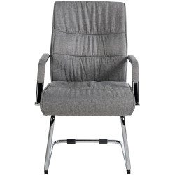 Lot de 2 chaises visiteurs en tissu Sievert | gris clair