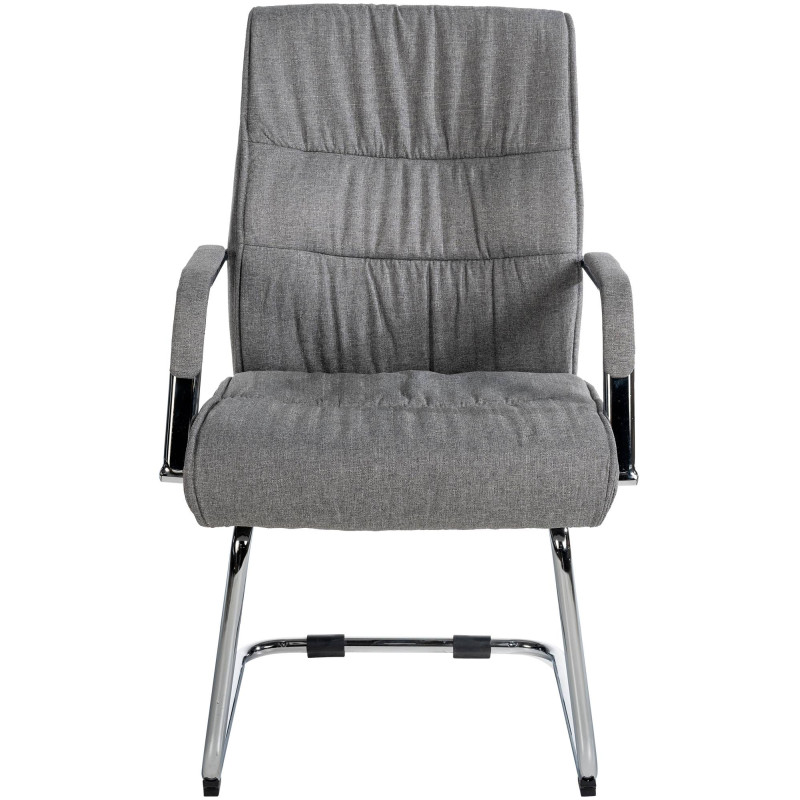 Lot de 2 chaises visiteurs en tissu Sievert | gris clair