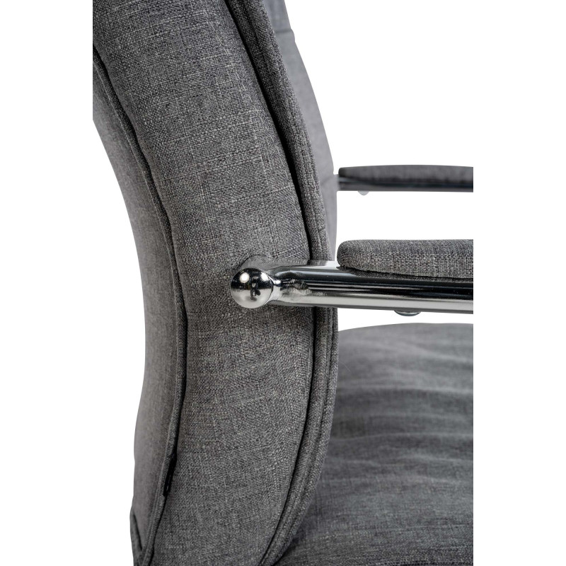 Lot de 2 chaises visiteurs en tissu Sievert | gris clair