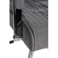 Lot de 2 chaises visiteurs en tissu Sievert | gris clair