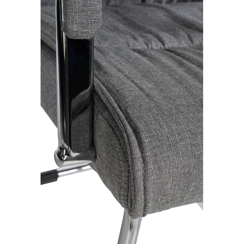 Lot de 2 chaises visiteurs en tissu Sievert | gris clair