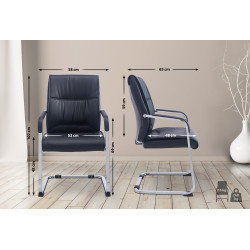 Chaise visiteur XL Anubis | noir