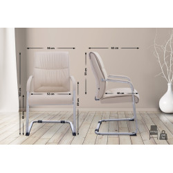Chaise visiteur XL Anubis | crème