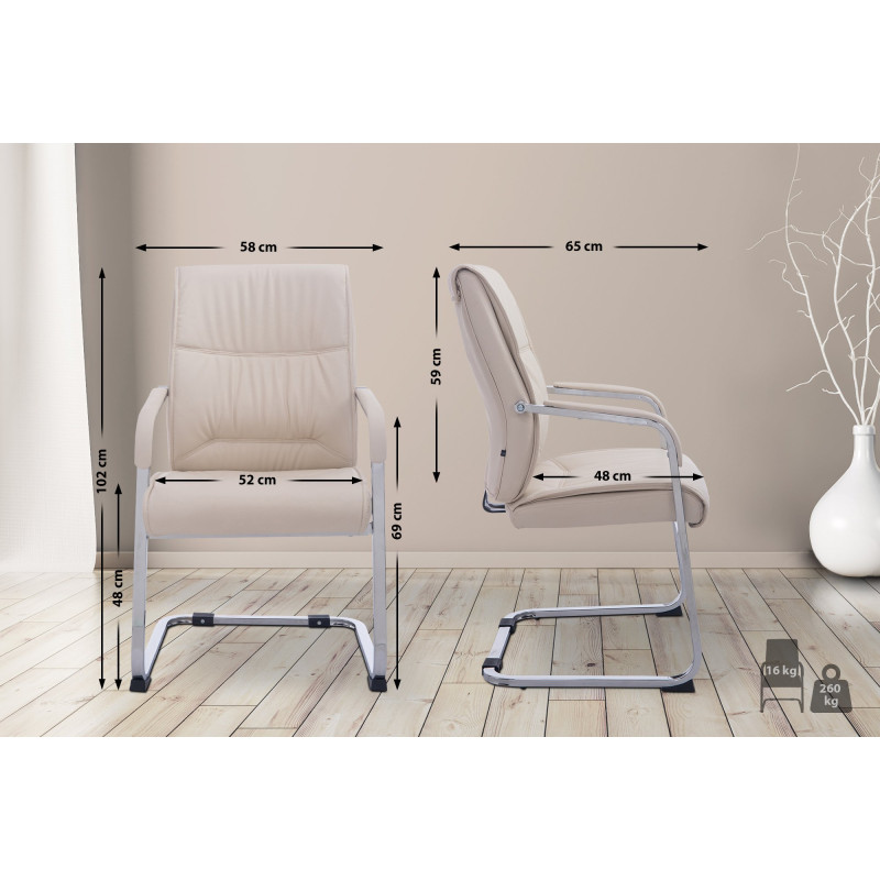 Chaise visiteur XL Anubis | crème