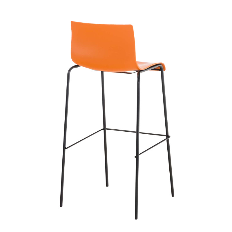 Tabouret de bar Hoover avec structure à 4 pieds, orange