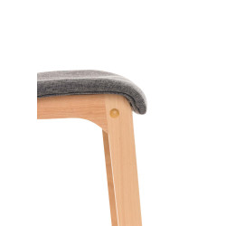 Tabouret de bar Hoover tissu Natura gris clair