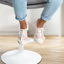 Tabouret de bar Damar tissu blanc gris