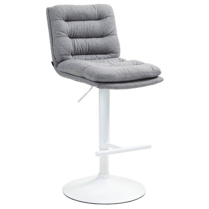 Tabouret de bar Damar tissu blanc gris