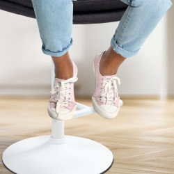 Tabouret de bar Damar, tissu blanc noir