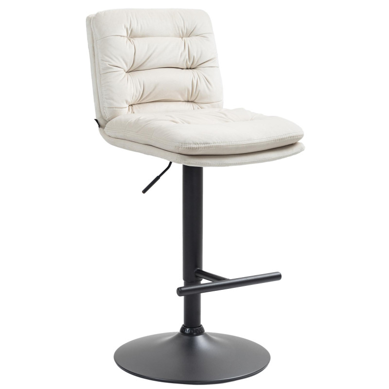 Taburete de bar Damar en terciopelo Crema,Negro