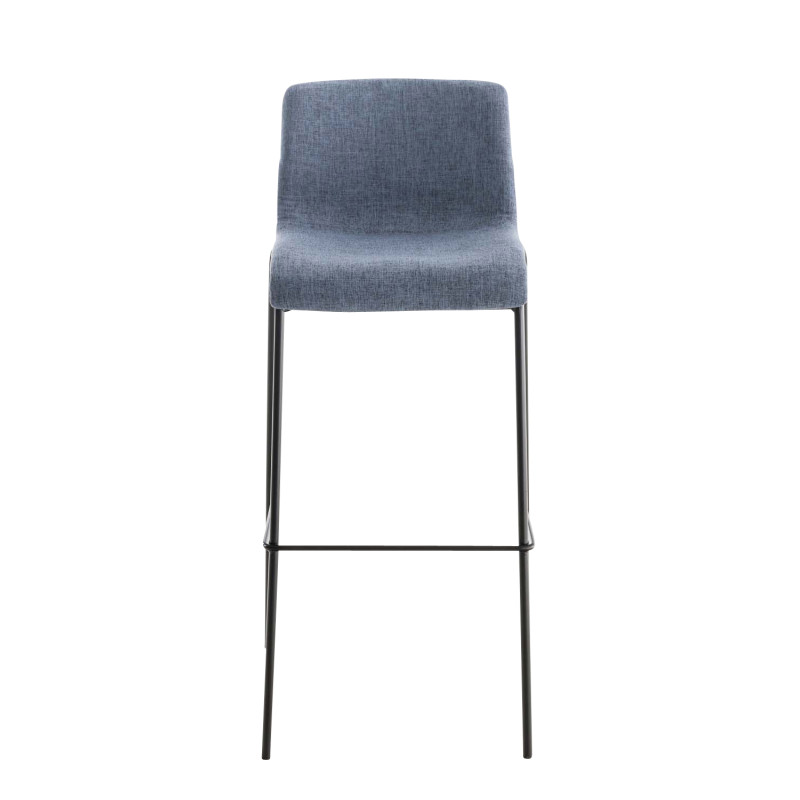 Tabouret de bar Hoover tissu 4 pieds structure e bleu
