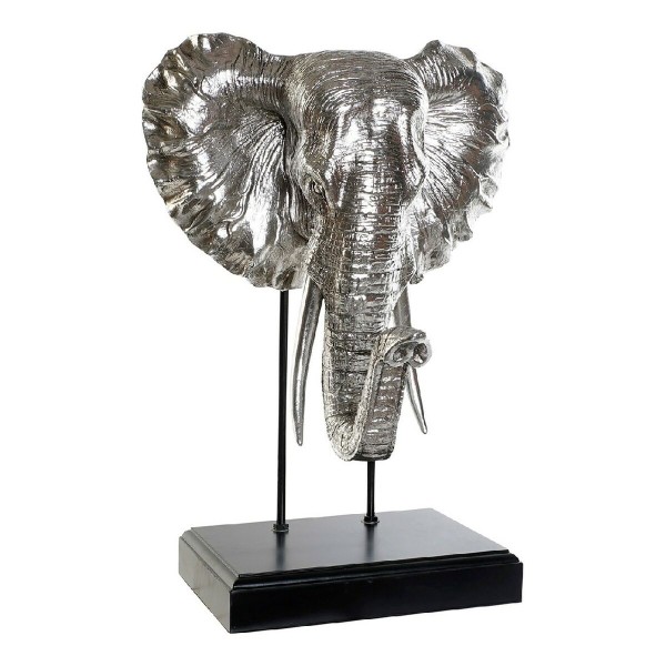 Figurine Décorative DKD Home Decor RF-177266 42 x 30 x 56 cm Eléphant Argenté Noir Résine Colonial Bois MDF