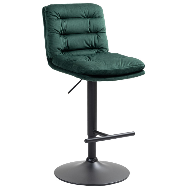 Taburete de bar Damar en terciopelo Verde,Negro