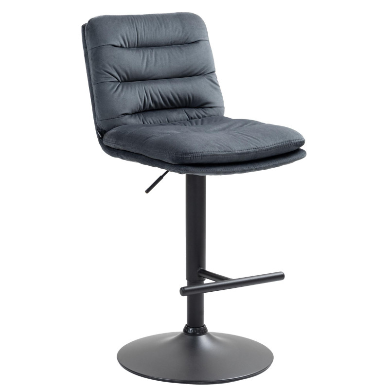 Taburete de bar Damar en terciopelo Gris oscuro,Negro