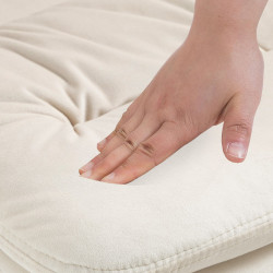 Taburete de bar Damar en terciopelo Crema,Blanco