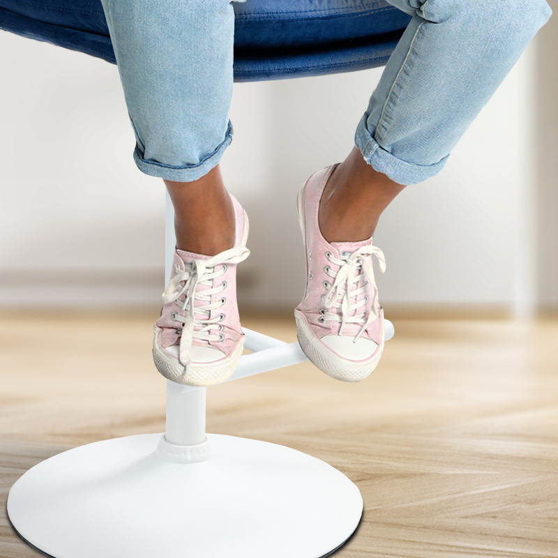 Tabouret de bar Damar velours blanc bleu