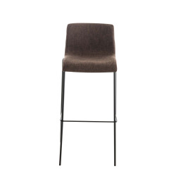 Tabouret de bar Hoover tissu 4 pieds structure e brun